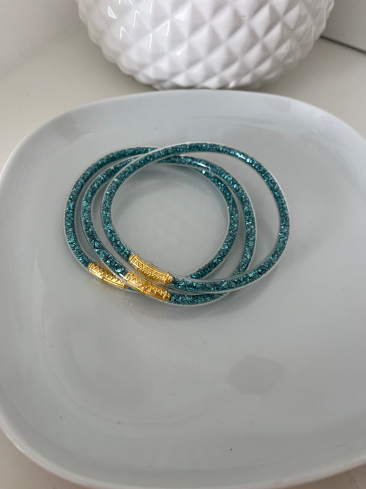 Jonc silicone Pepite Aqua M