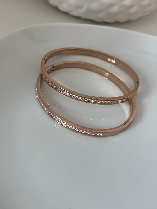 Jonc Diams rose gold